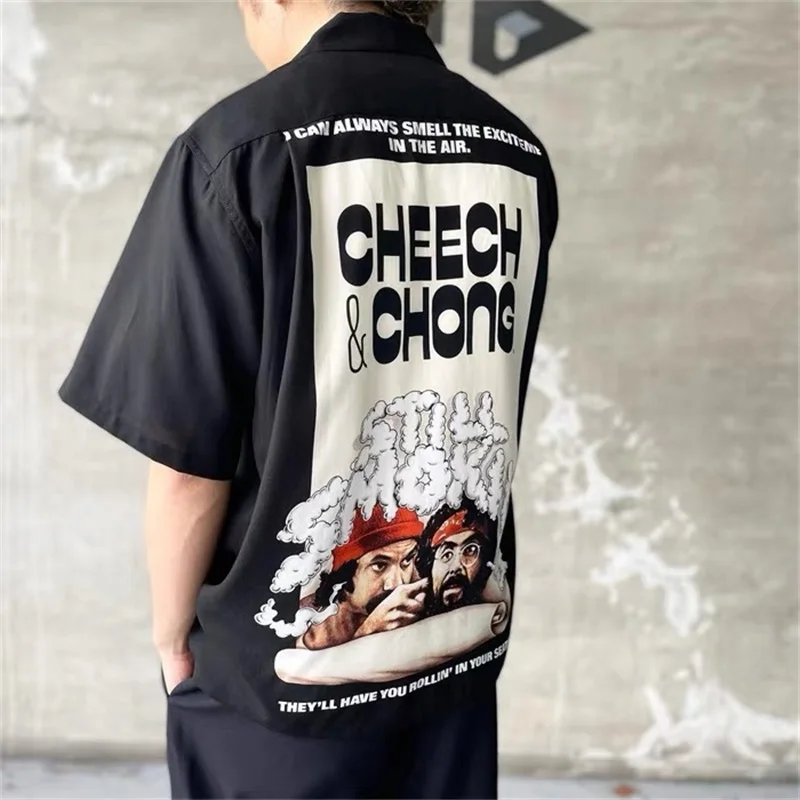 Pdmcms 22ss Sfstill スモーキン チーチ&チョン ハワイアン カジュアル 半袖シャツ メンズ