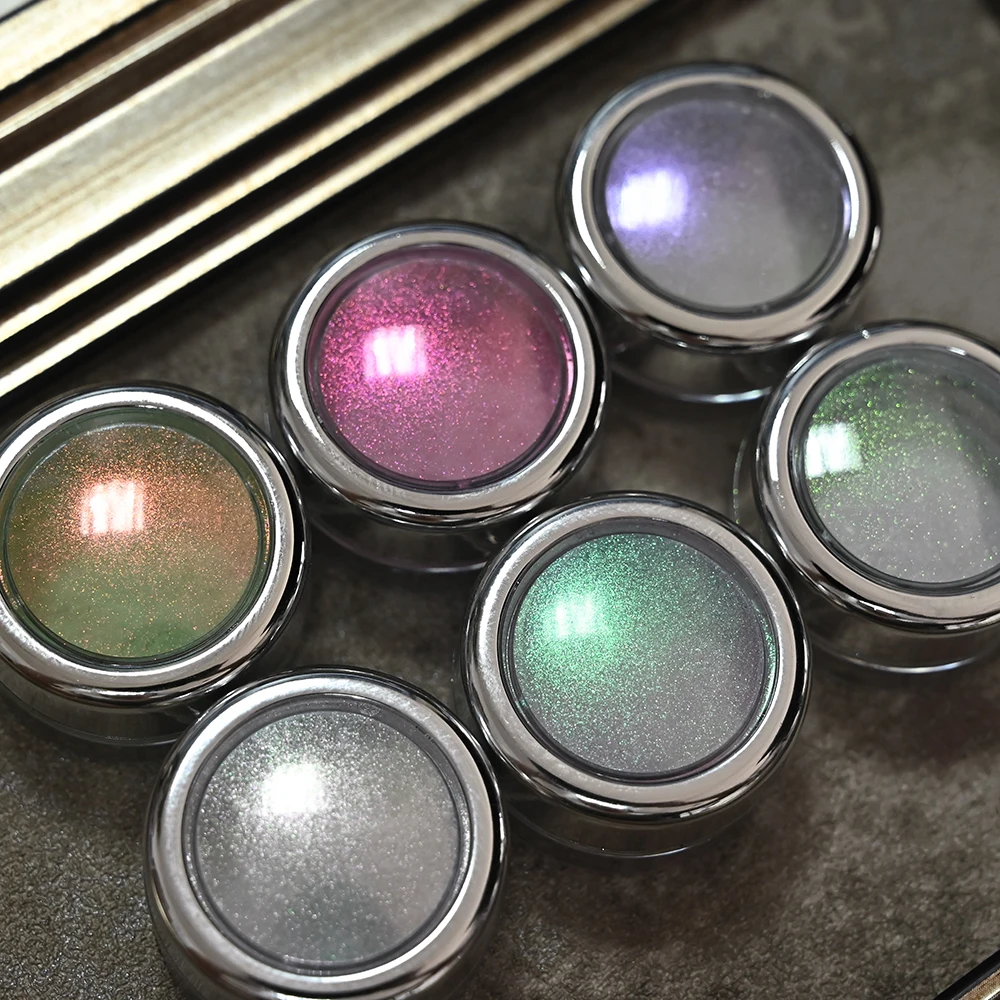 1 Pot 0.02G Dromerige Zeemeermin Nail Wrijven Poeder 6 Kleuren Aurora Magische Spiegel Nagels Chrome Pigment Neon Glitter manicure Decoratie #
