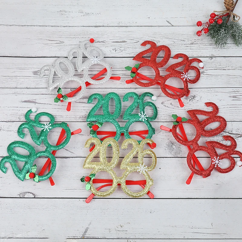 

Christmas Glasses Creative Digital Funny Glasses Christmas Party Decoration New Year Photo Glasses Frame