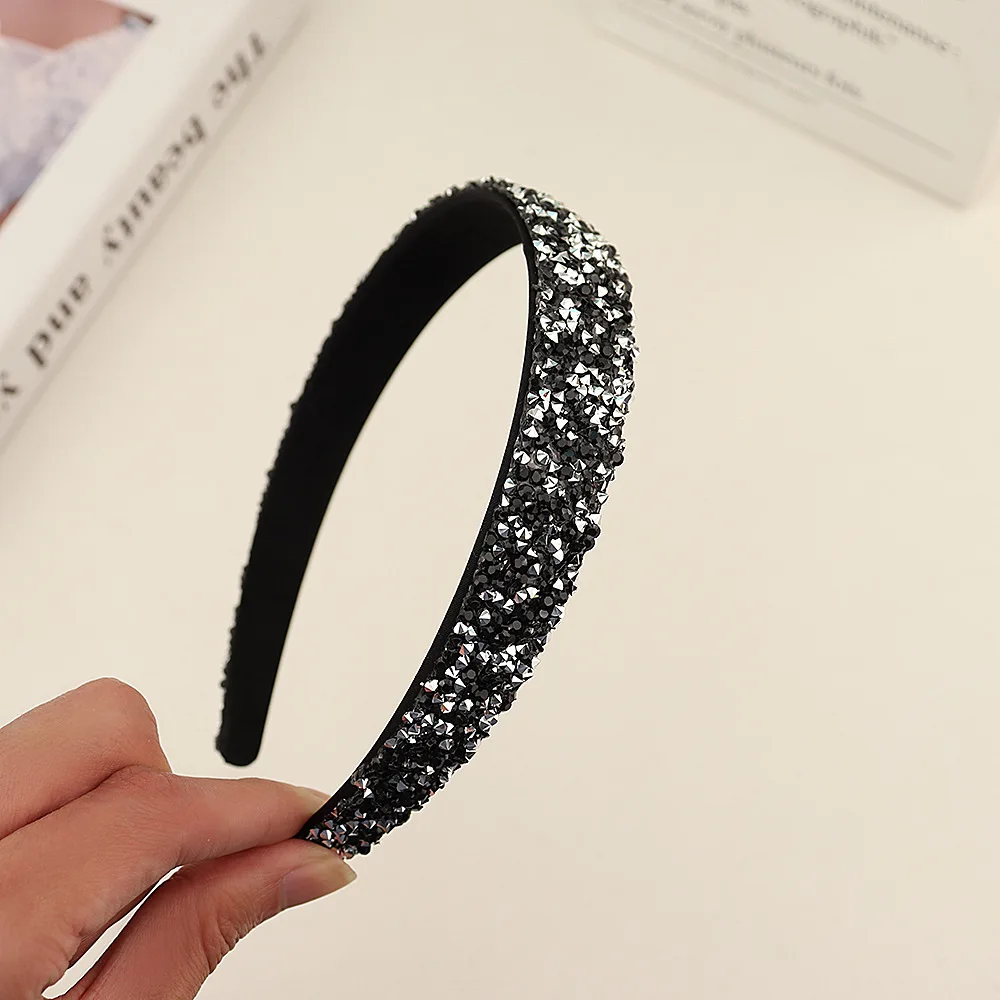 Fashion Women Shining Rhinestone Hairbands Luxury Full Crystal Headbands Girls Party Glitter Hair Hoops Personal Bezel Headwear