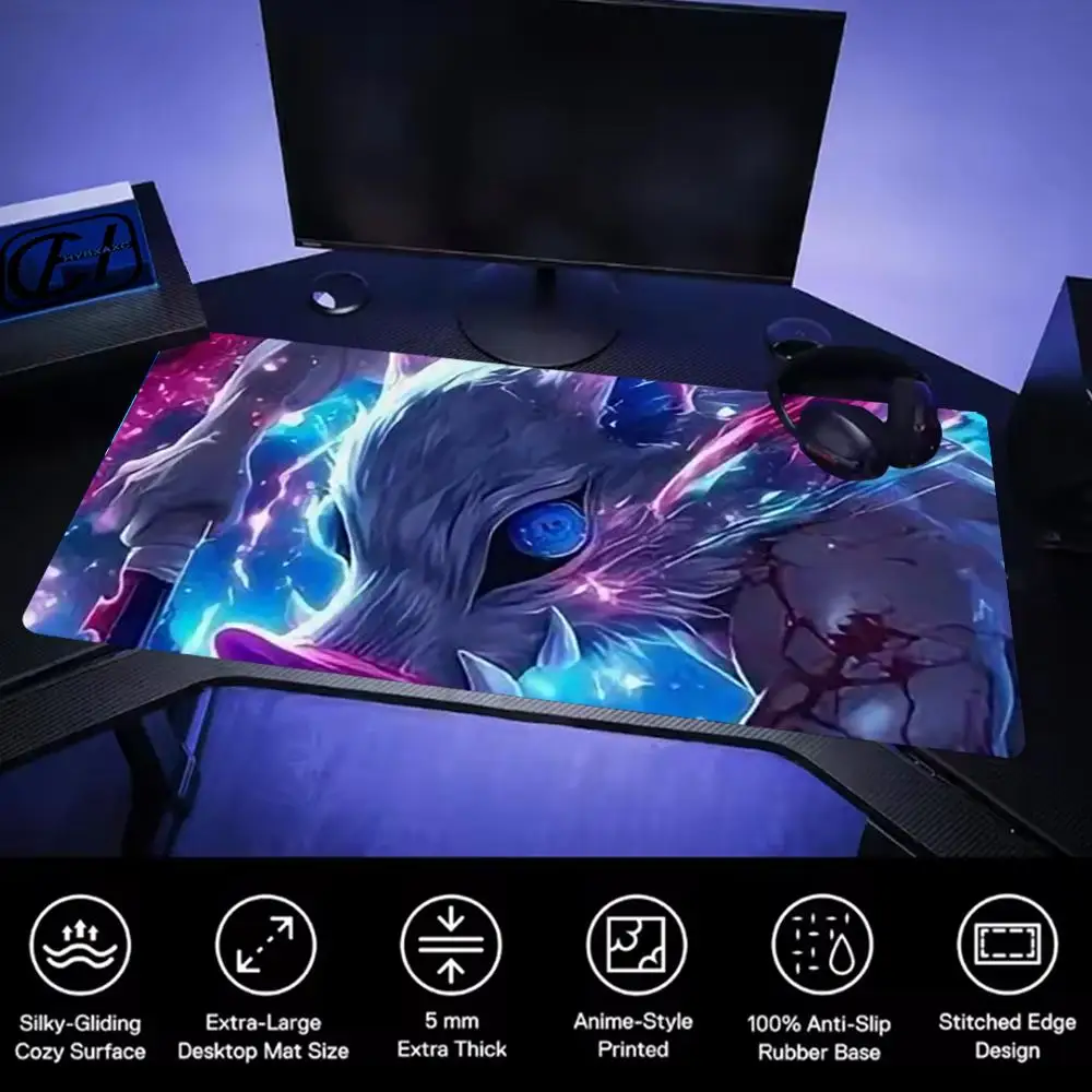 

Коврик для мыши Demon slayer, коврик для мыши, настольный коврик для мыши, милый HD настольный коврик, расширенные коврики для игровой клавиатуры, большой коврик для геймерской мыши XXL 90x40