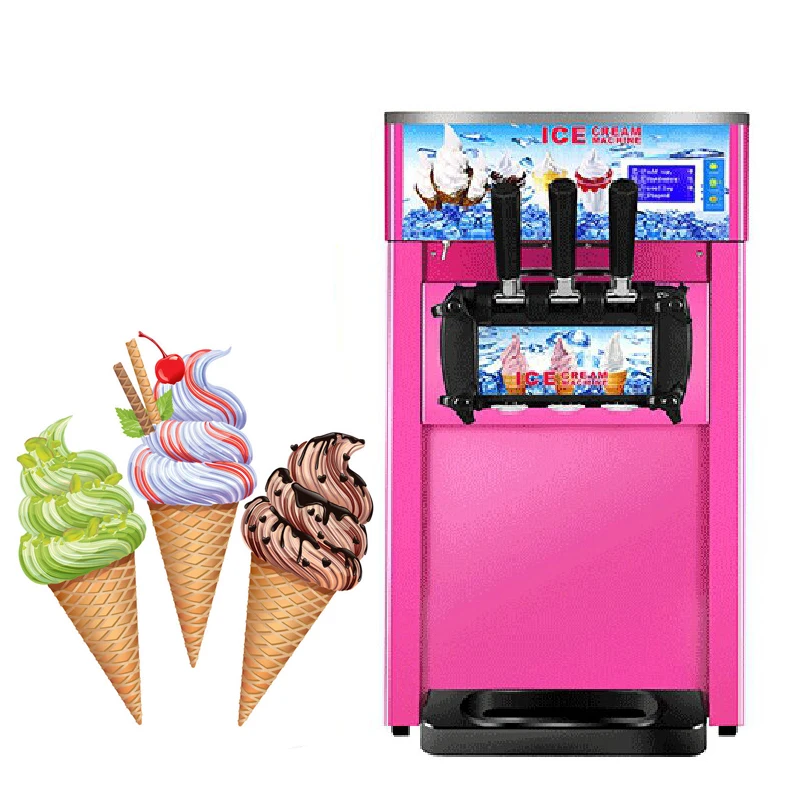 Commercial Soft Ice Cream Machine 1200wCountertop Yogurt Maker LED Intelligent Panel for Restaurant and Dessert Stands