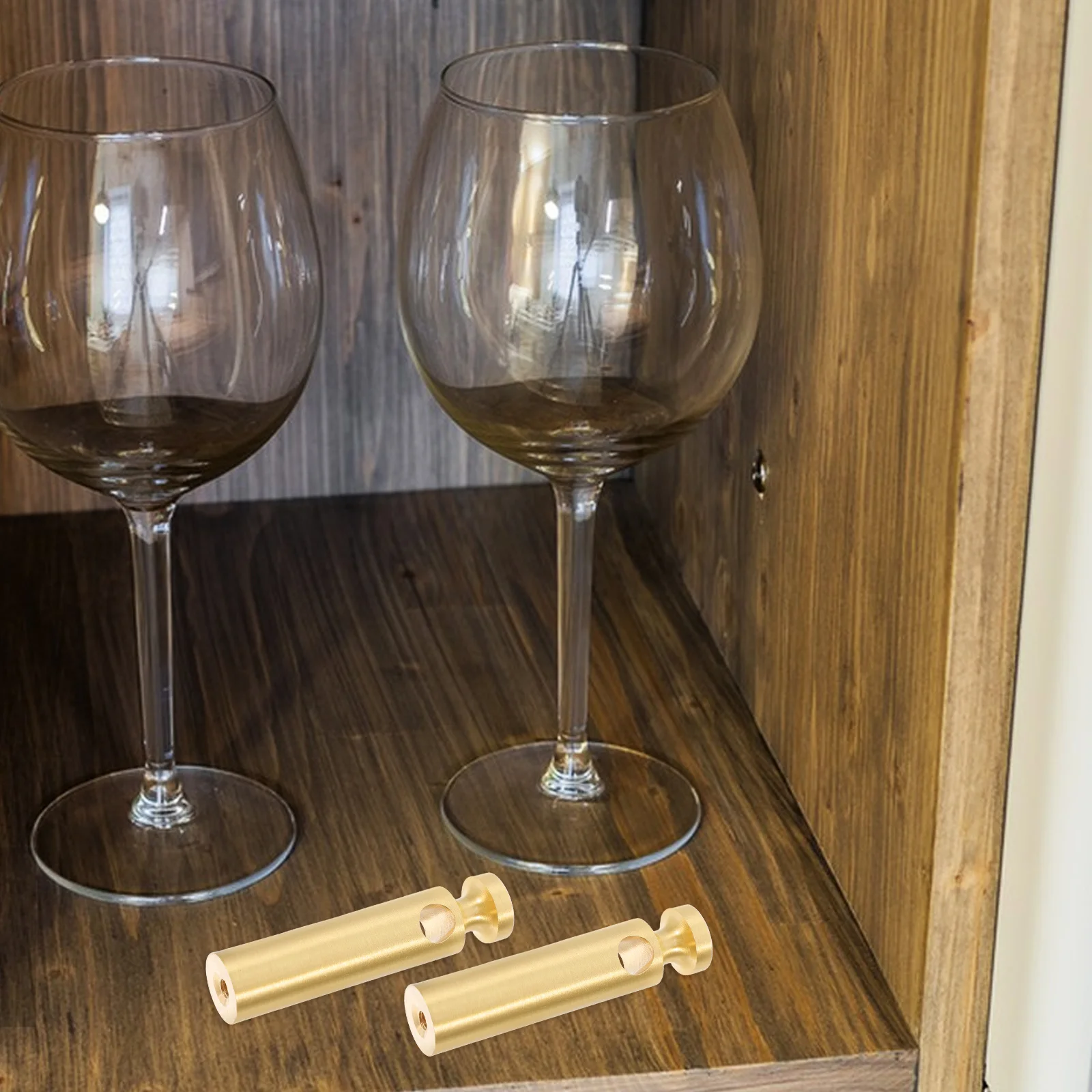 

2Pcs Brass Wine Cabinet Post Connector Guardrail Bar Accessories Handrail Corner Fitting for Rv Home Furniture