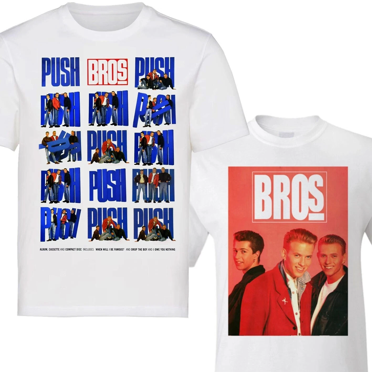 

Bros Band T-shirt Matt Luke Craig Late 1980s Pop Sensation Push American T-shirt Men Street Hip-hop Short-sleeved Women Top