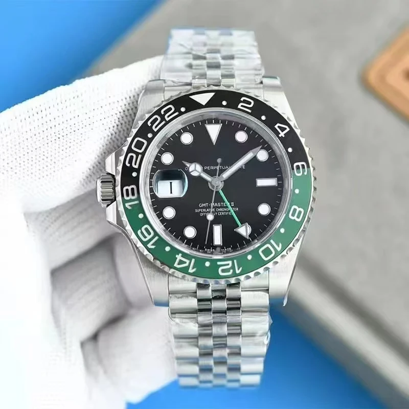 Luxury brand Men's automatic Mechanical movement watch Log series Waterproof Business Casual Green Coke Circle