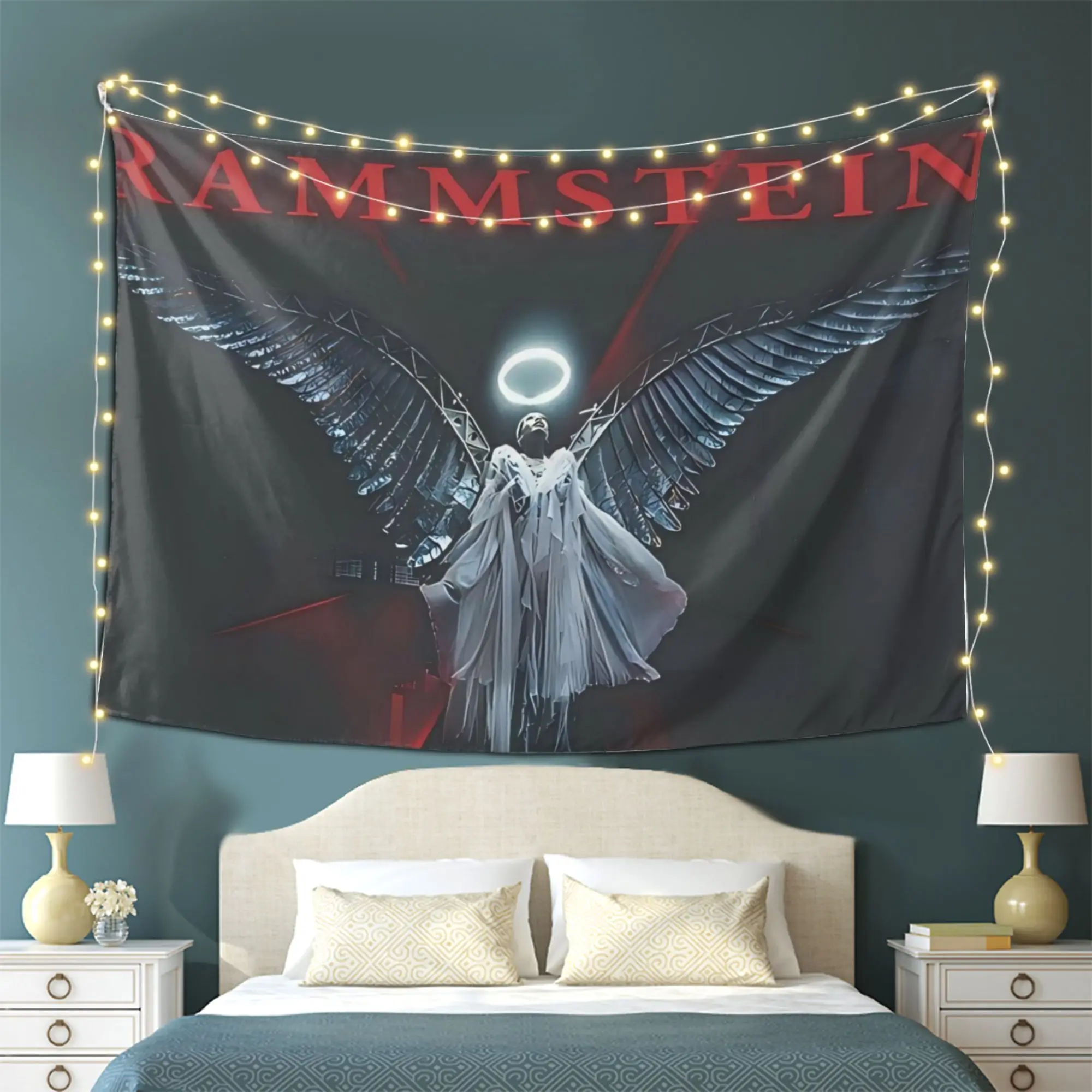Tapiz de ángel Rammstein: diseño oscuro y espectacular, regalo para el hogar y el dormitorio, decoraciones de pared modernas y únicas
