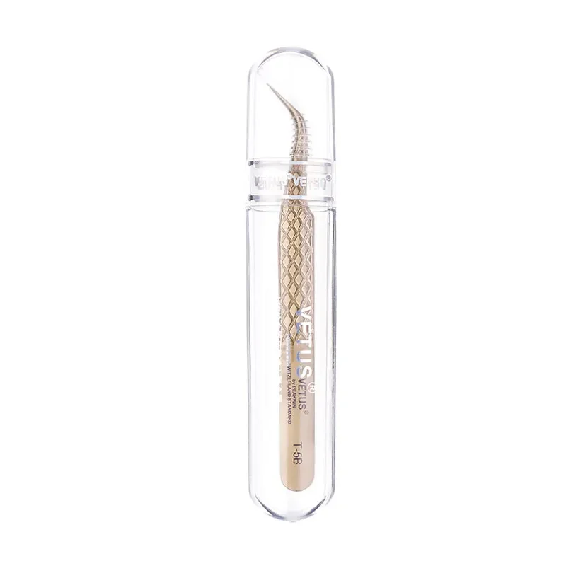 1Pc Anti-slip Lashes Tweezer Precision Fiber Tip Tweezers Stainless Steel Non-magnetic Volume Eyelash Extension Makeup Tools