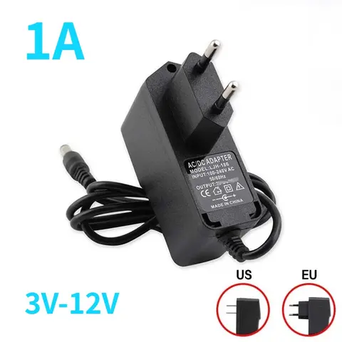 AC DC Power Supply Adapter 12V 5V 9V 6V Power Supply Switching Charger 110V 220V 7.5V 9V 10V 3V 13V 1A Converter With EU US