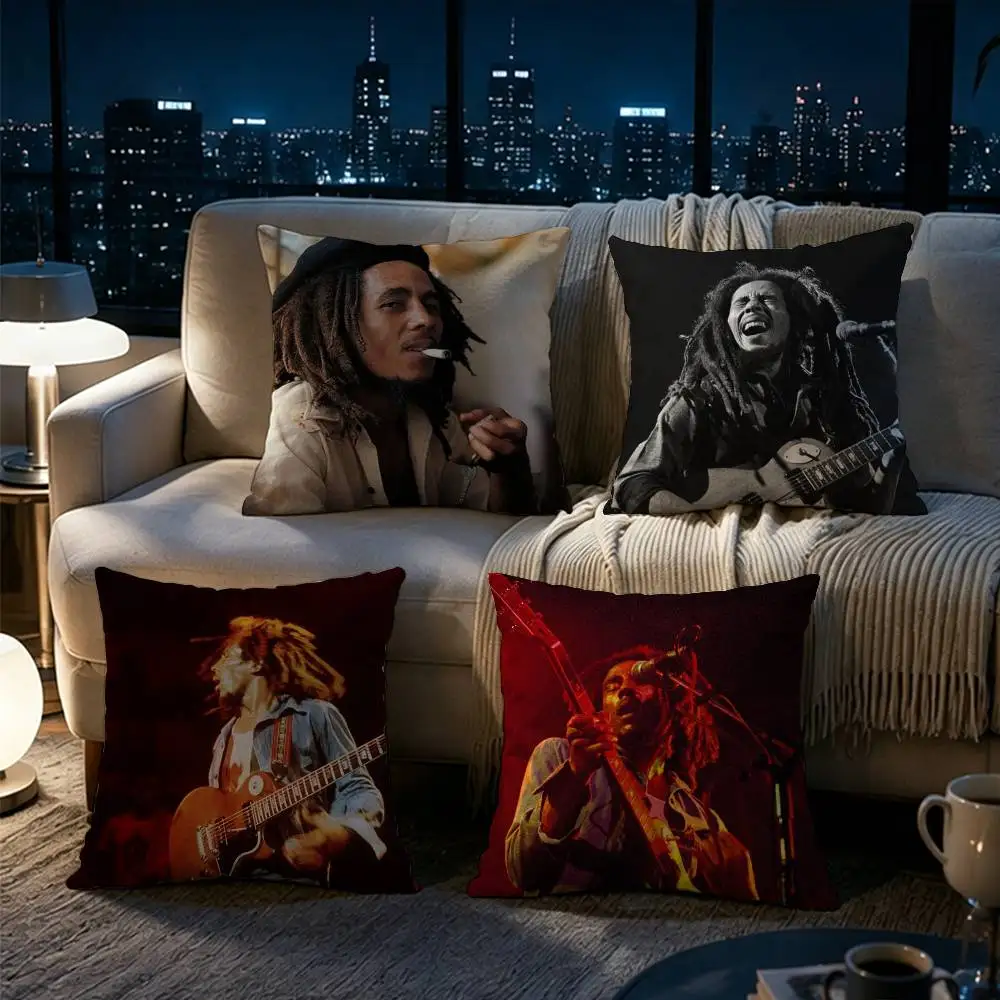 Singer Bob Marley Smoking Pillow cover gift High definition digital printing,Surprise  vivid pattern Household.