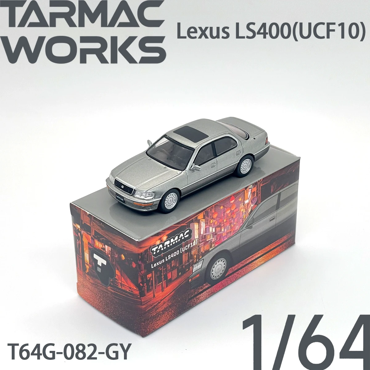 In Stock Tarmac Works 1:64 Lexus LS400 UCF10 Metallic Grey Classic Luxury Sedan Diecast Car Model T64G-082-GY image 3