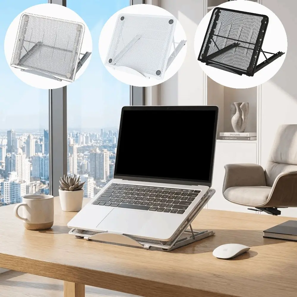 6 Adjustable Height Metal Laptop Stand Portable High Quality Tablet Holder Breathable Multi-Angle Foldable Portable Stand
