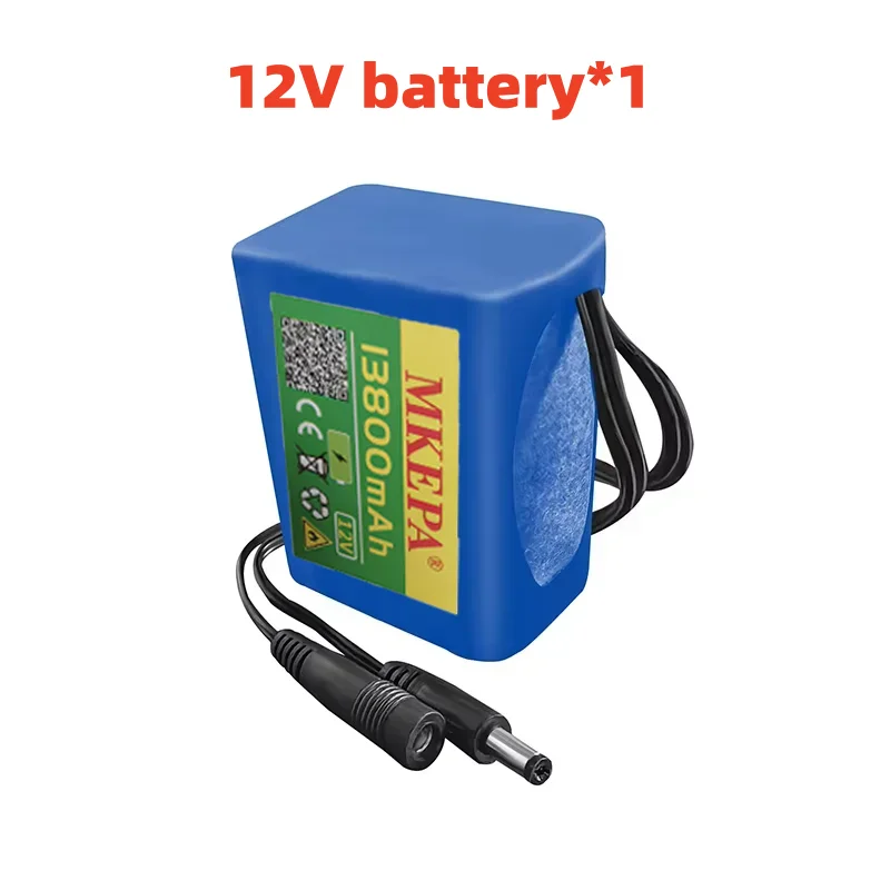 18650 3S2P 12V 13800mAh Lithium-Ionen-Akku DC 12,6V 13,8Ah Wiederaufladbarer Ersatzakku für CCTV, Kamera und Monitor