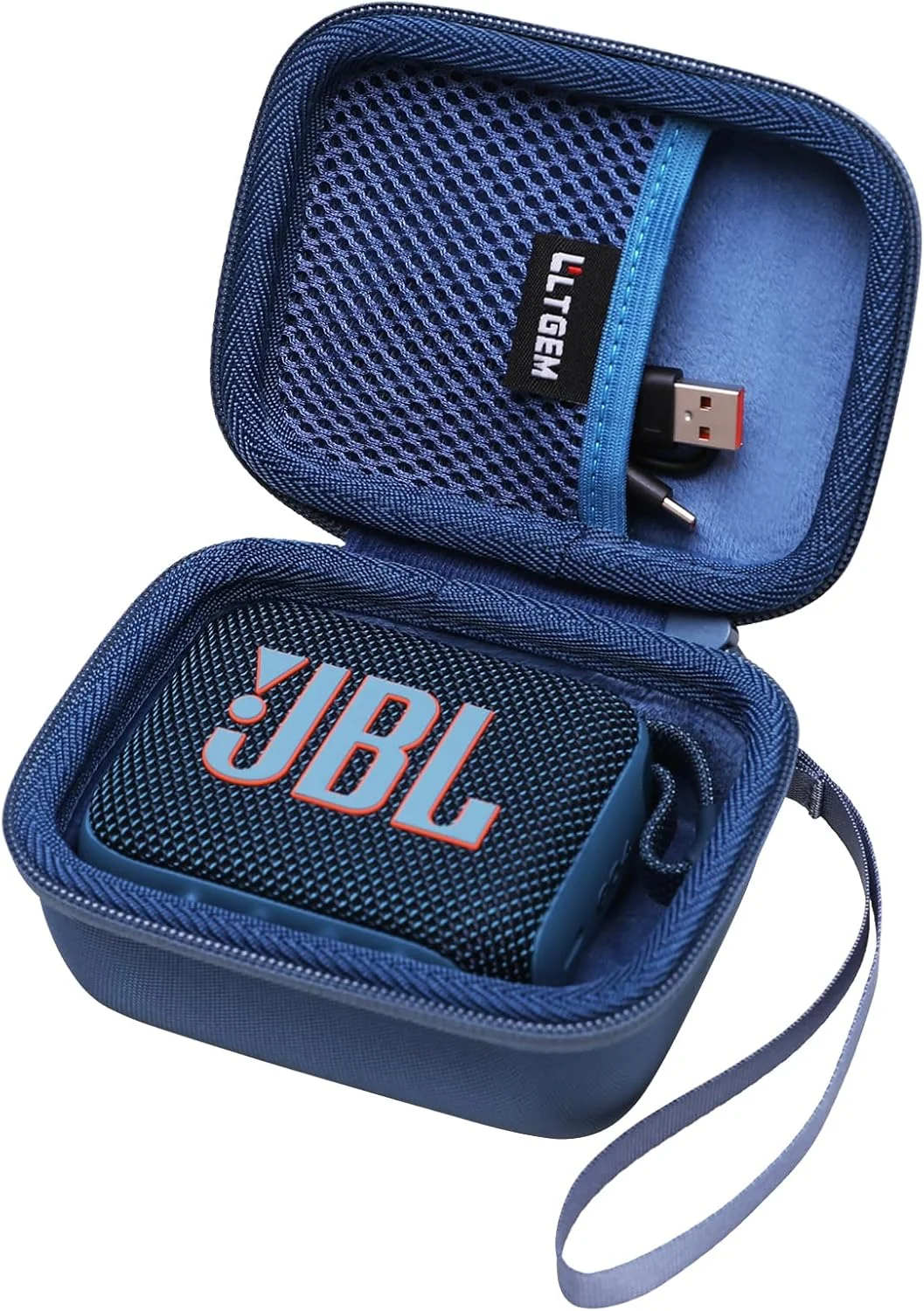 

LTGEM Case Compatible with JBL Go 4 and JBL Go 3 and JBL Go 3 Eco Ultra-Portable Waterproof Speaker, Blue（Case Only ）