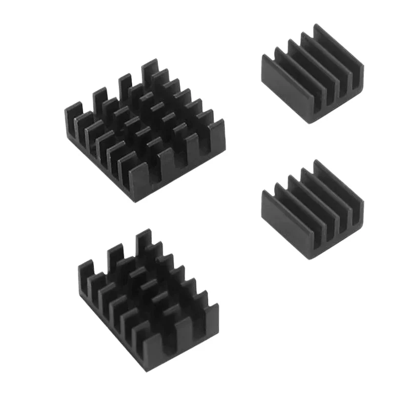 4-Piece Aluminum Cooler Set with Thermal Adhesive Tape Efficient Heat Dissipation for Pi 4 Model B Raspberry Pi 4B Heatsink Kit