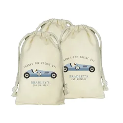 Vintage Race Car Personalized Favor Bags, Set of 20 Custom Bags, Retro Racing Birthday Favors, Racecar Theme Party, Race Car Bag