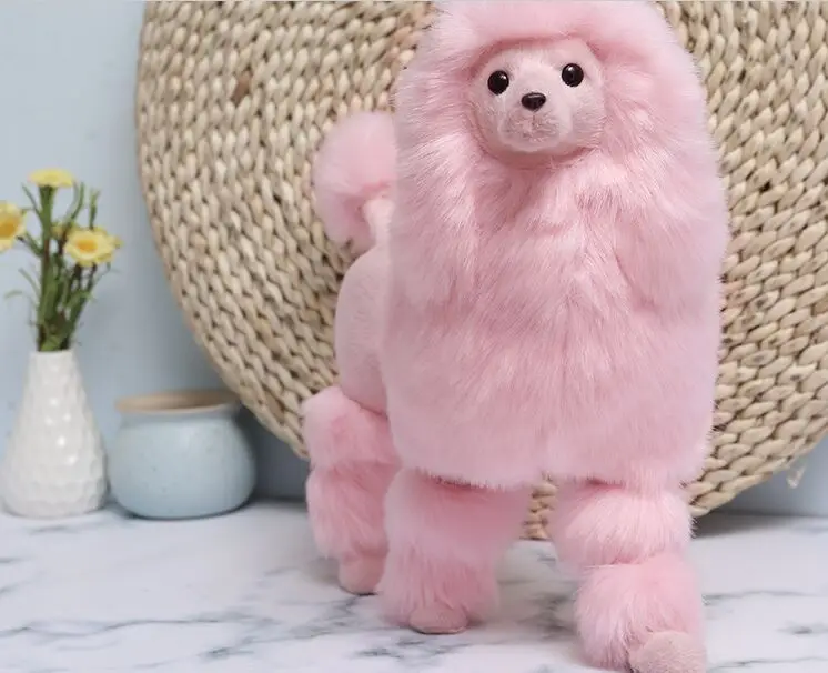 big pink simulation dog model polyethylene&furs poodle dog doll about 40x30cm