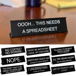 Black Office Decor Sign New Table Decoration Aluminium Alloy Seating Sign Lightweight Desk Sign Office