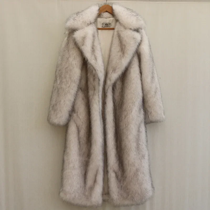 Cappotto lungo in pelliccia sintetica da uomo autunno inverno giacca da uomo grande soprabito abbigliamento da uomo cappotto spesso giacche calde con cappuccio Maxi cappotti