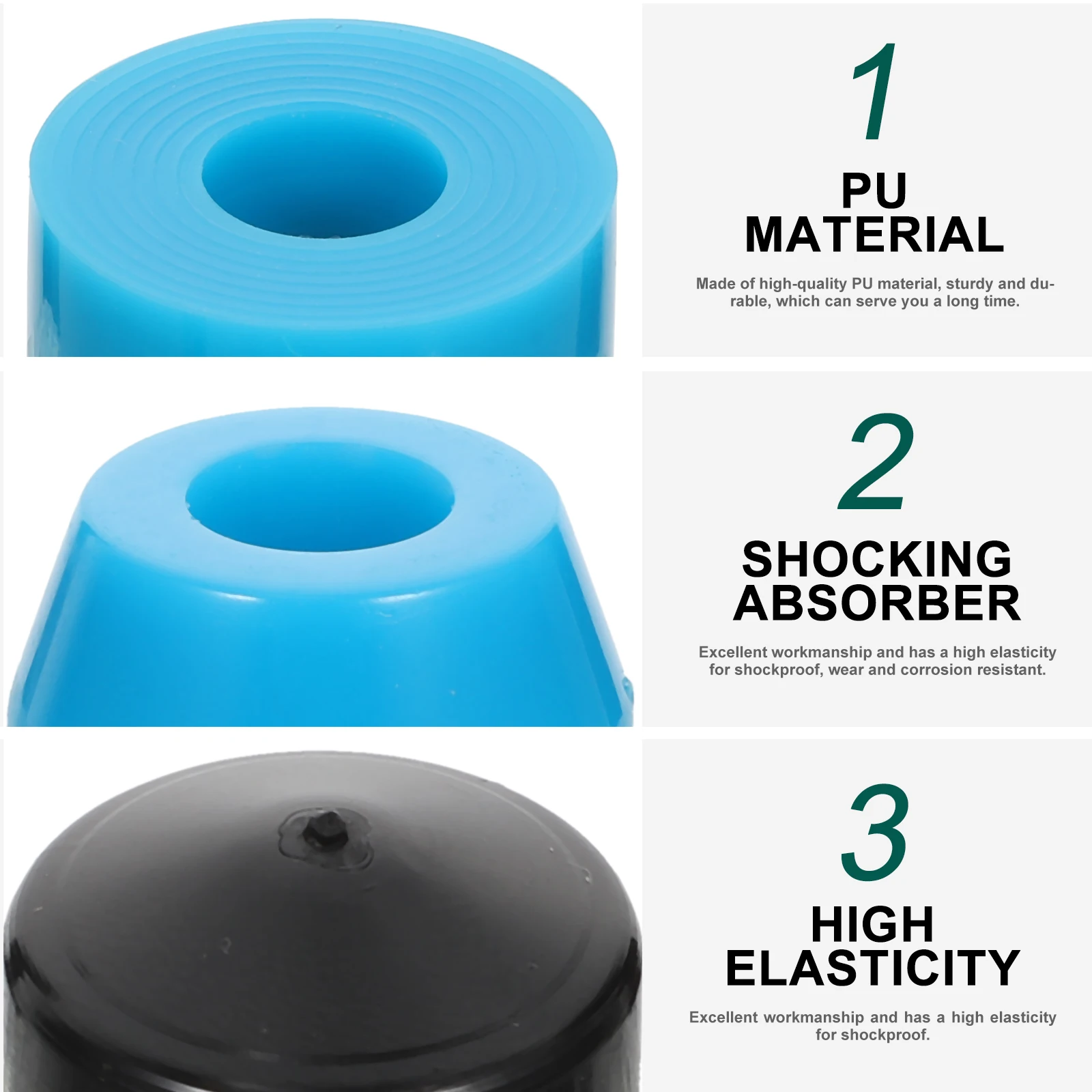 

1 Set Wear Resistant PU Skateboard Shock Absorber Cushion Pad for Enhanced Truck Performance