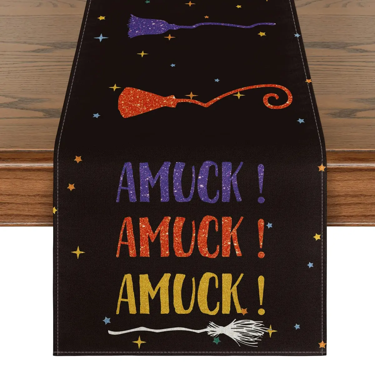 

Amuck Amuck Amuck Table Runner, Halloween Holiday Kitchen Dining Table Decoration for Indoor Outdoor Home Party Decor