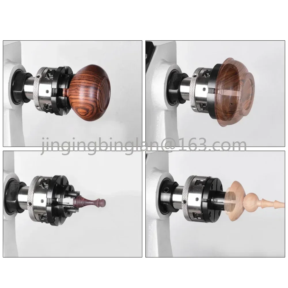 

2 Inch Mini Wood Turning Chuck 4-Jaws Woodworking Lathe Chuck Accessory Jaw Set 1045 High Tensile Steel