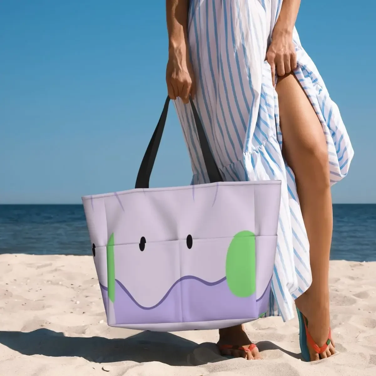 Goomy bolsa de viaje de playa, bolso de mano personalizable de gran capacidad, regalo de cumpleaños, patrón multiestilo