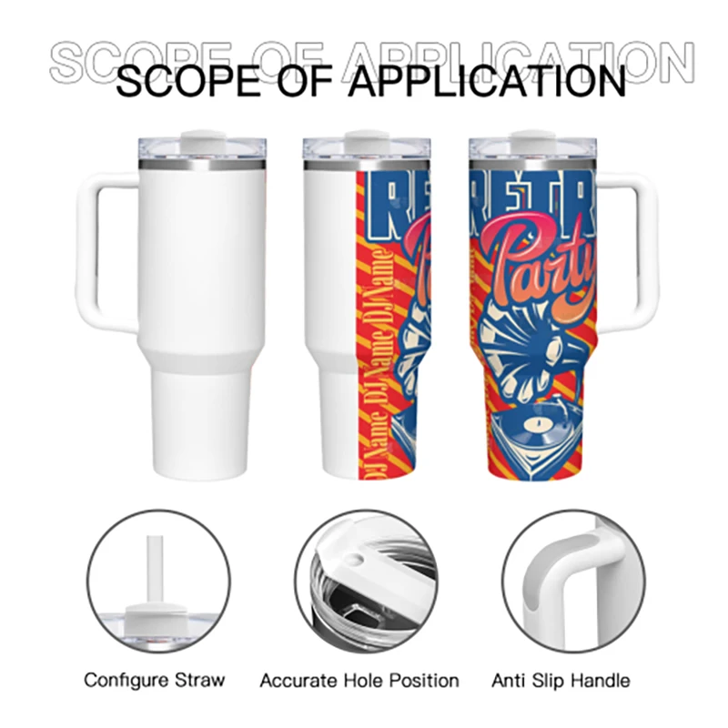 40oz 1200Ml LOGO Print Water Cup Large DIY Image Print Customization Stainless Sports Adult Water Bottle Anime Customizable Cup