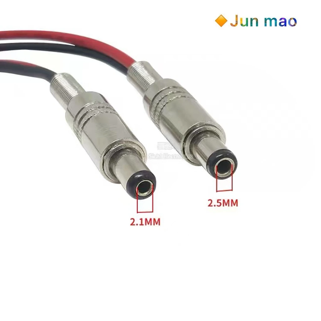 1pcs DC099 with wire 5.5 * 2.1/2.5mm DC-022B power socket high current 10A metal male and female head 12V
