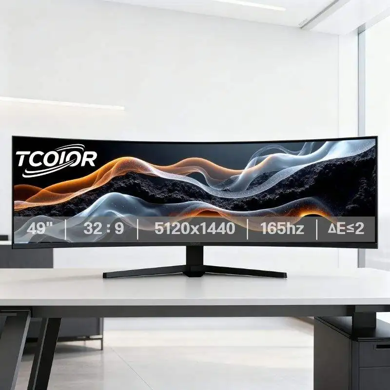 49 Curved Ultra Wide Gaming Monitor 165Hz 5120x1440 32:9 Adjustable Stand DeskTop Display PC