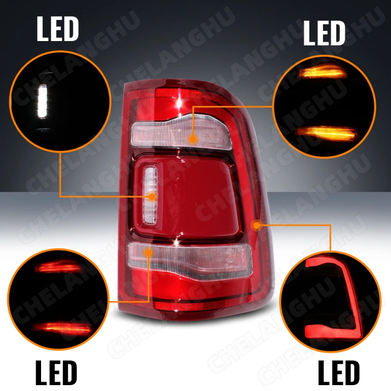 1Pc Right Side Tail Rear Lamp light For Dodge RAM 1500 2019 2020 2021 Auto LED Stop Brake Lamp Turn Signal 11Pin Taillight