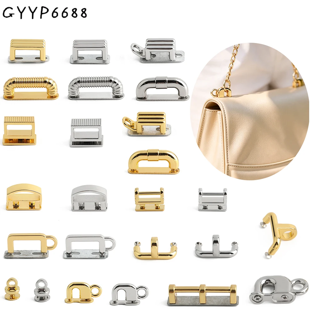 10/30/100PCS K gold,Silver Metal Bag Arch Bridge with Screws For Purse Handbag Chain Connect Anchor Buckles D Ring Accessories
