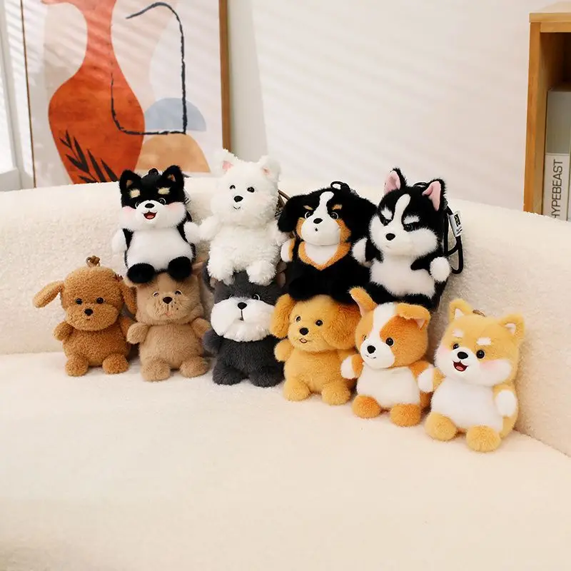 

Cute Dog Plush Keychain Soft Puppy Stuffed Toy Backpack Pendant Cartoon Shiba Inu Husky Key Ring Bag Charm Gift for Daily Decor