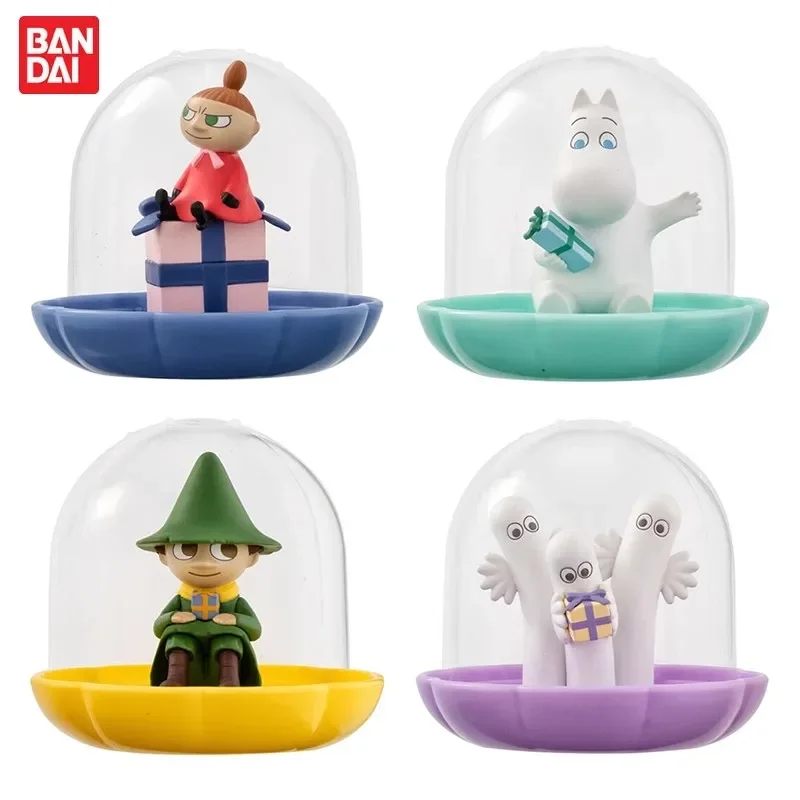 Bandai Genuine 4Pcs Gashapon ジェムリーズ Moomin Anime Figure Toys For Kids Gift Collectible Model Ornaments