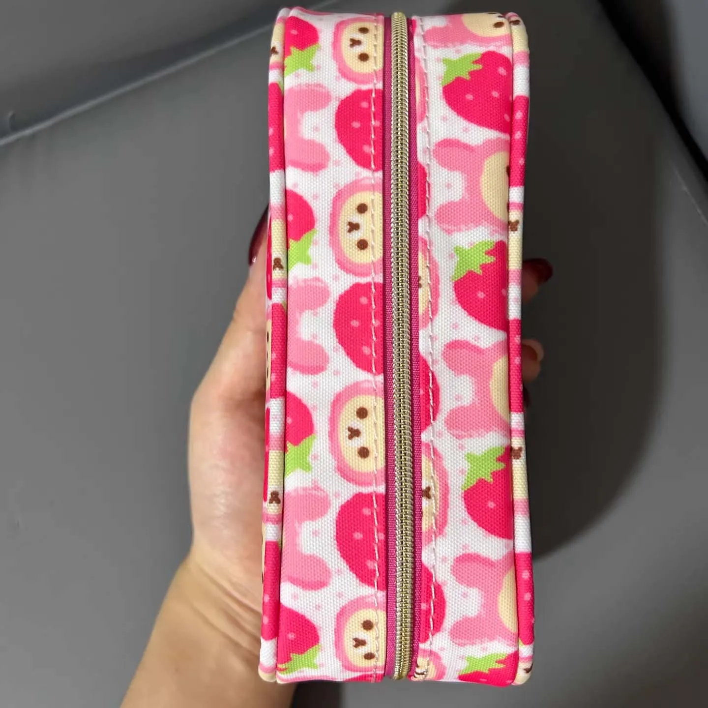 Mignon Rilakkuma Korilakkuma stylo étui pochette rose fraise lapin ours trousse à crayons école papeterie sac de rangement