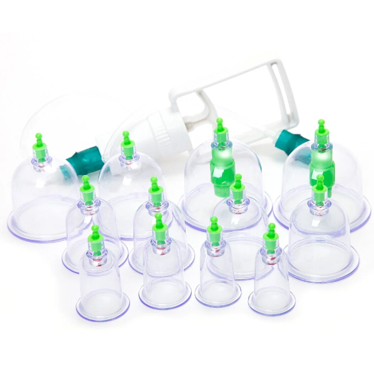 

Chinese Medical Vacuum Cupping Massage Set Durable Plastic Body Suction Pump For Care Back Pain Relief Device
