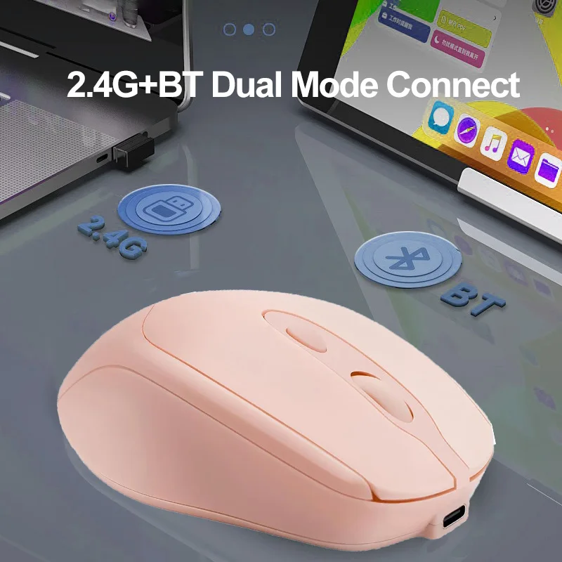 2.4G ماوس لاسلكي متوافق مع بلوتوث USB ماوس ألعاب صامت قابل لإعادة الشحن ماوس ألعاب لاسلكي للكمبيوتر المحمول ماك اللوحي #2