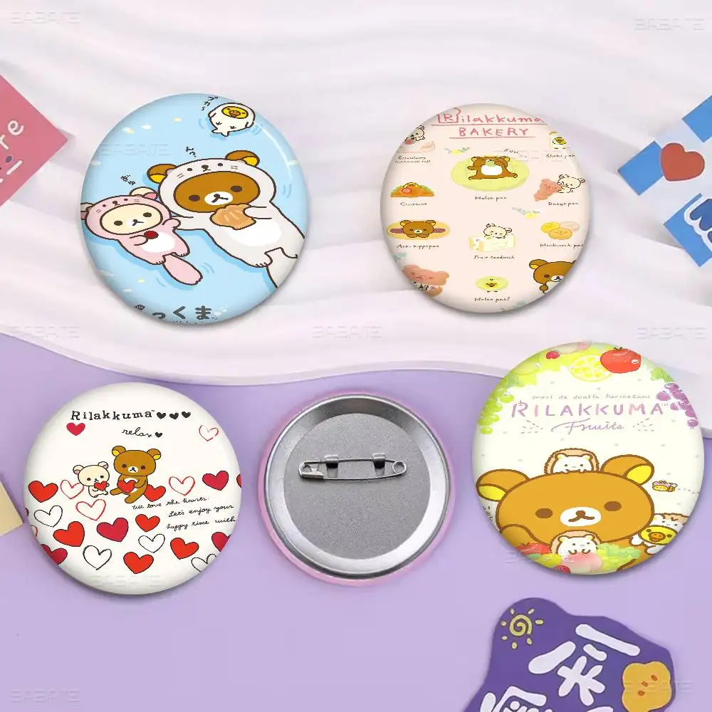 

Cute Cartoon Rilakkuma 58mm Handmade Brooch Cartoon Cosplay Badge on Backpack Jewelry Accessories Gifts
