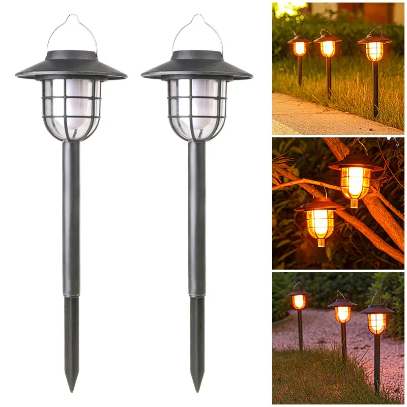 2PCS Solar Lawn Lamp Outdoor Garden Flame Lights Waterproof Landscape Lighting for Yard Patio Pathway Walkway Driveway