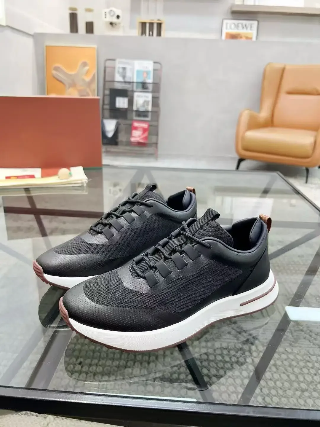 جديد جلد طبيعي تنفس شبكة احذية الجري في الهواء الطلق للرجال، أحذية رياضية كاجوال مريحة مع الأربطة للاستخدام #5