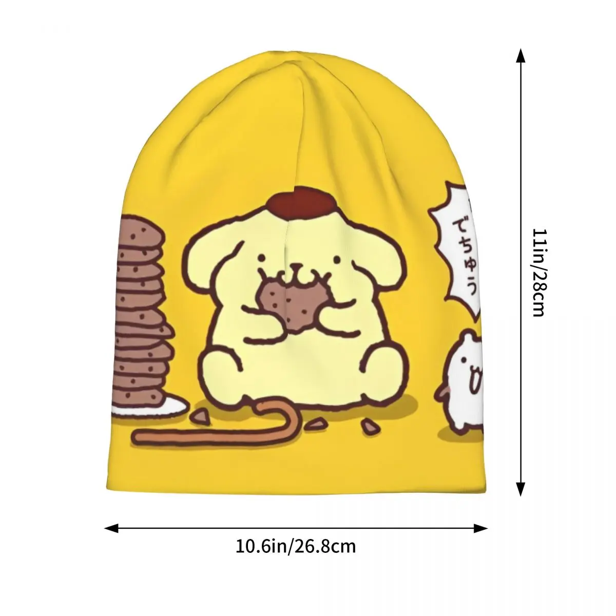 ポムポムプリンクッキーを食べるキャップヒップホップ男性女性スキースカリービーニー帽子夏暖かいデュアルユースボンネット帽子