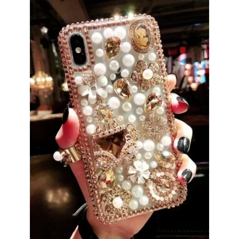 Luxury Bling Crystal Rhinestone Bag Design Diamond Phone Cases For SamsungS24 S23 S22 S25Plus S20 S21Ultra Note 10 20 Case Cover