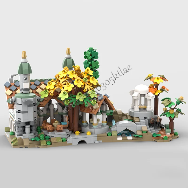 1187PCS MOC Medieval Mini Rivendell Building Modular Model Architecture Building Block Diy Education Assembly Kids Toys Gifts