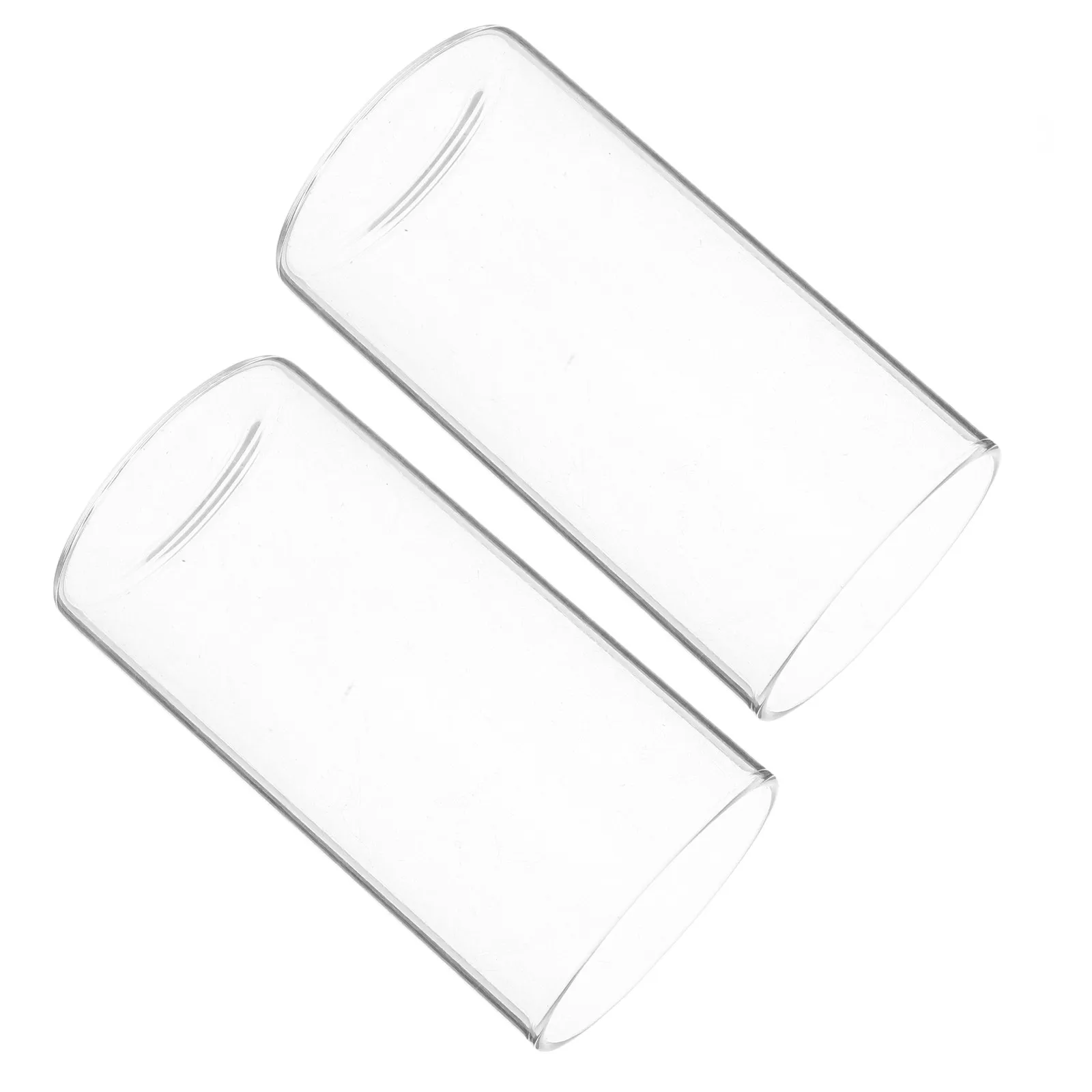 2Pcs Transparent Glass Cylinder Holders Clear Hurricane Tealight Holders Floating Candles Wedding Party Centerpieces