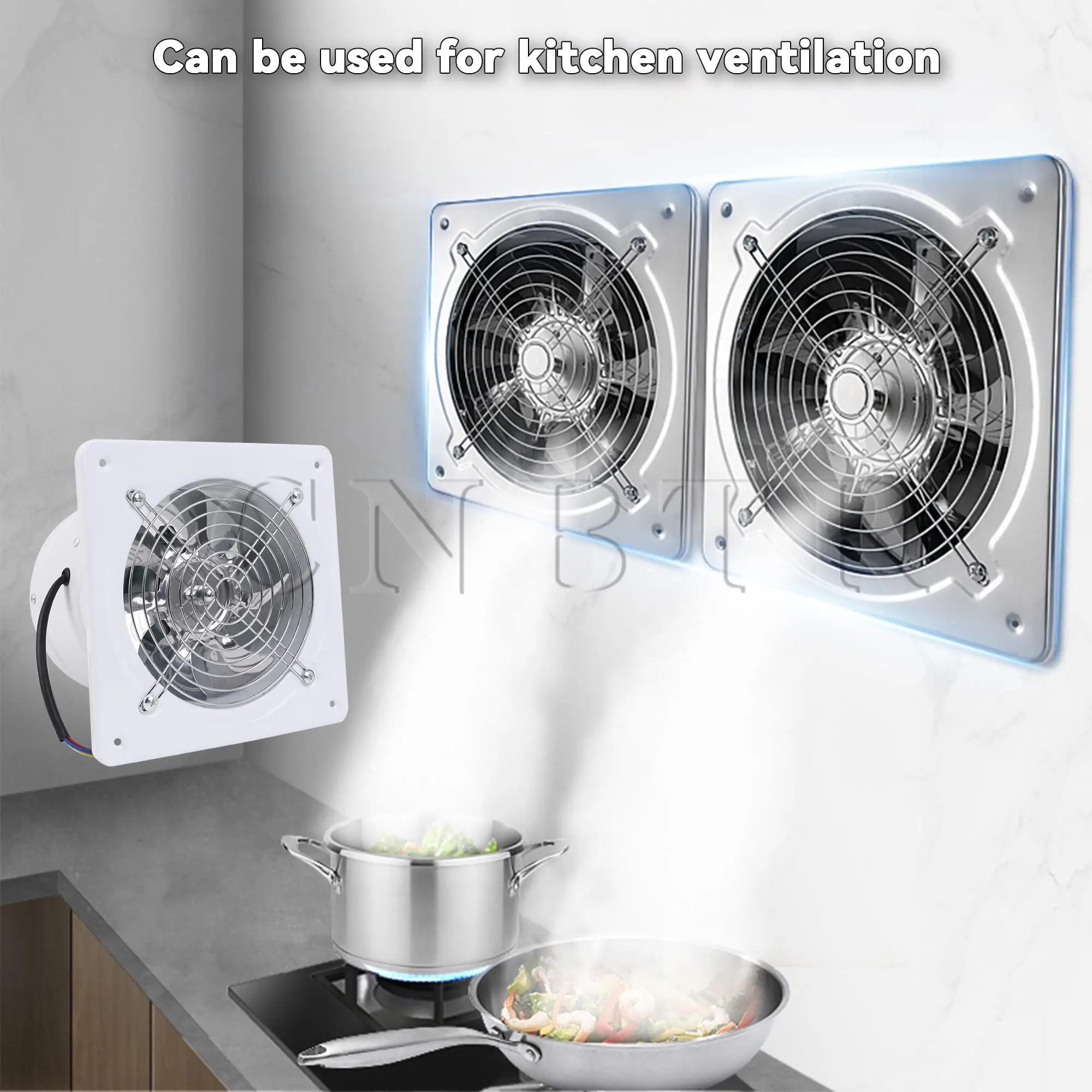 CNBTR 6 Inch Exhaust Fan 110V 40W White Wall Mounted Ventilation Blower for Ceiling