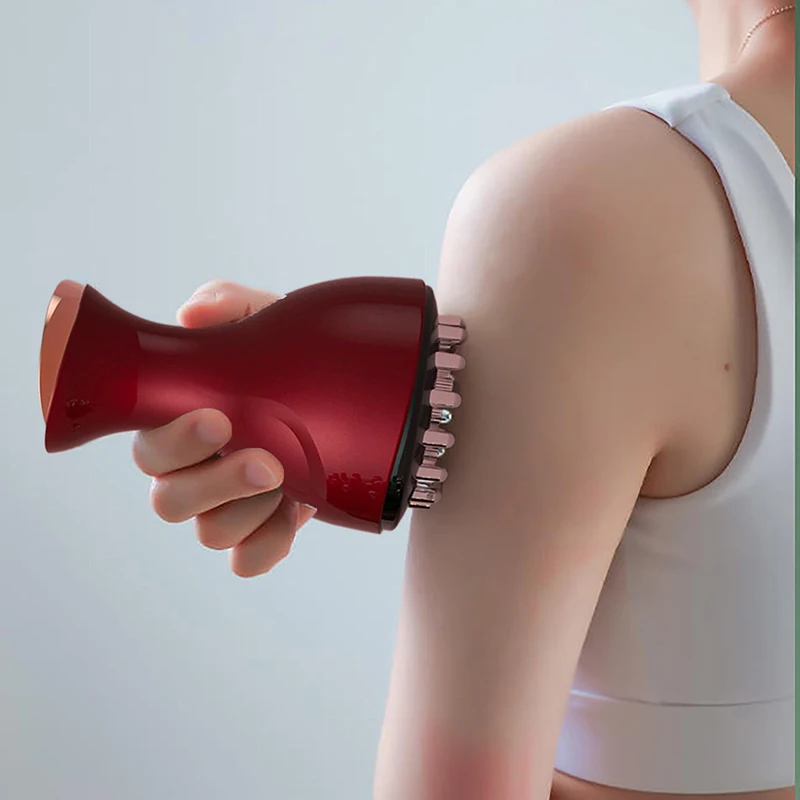 Electric Meridian Brush Anti Cellulite Gua Sha Body Massager Vibrate Microcurrent Hot Compress Scraping Lymphatic Drainage Care