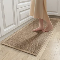 NIM Kitchen Carpet Imitated Sisal Woven Kitchen Floor Mat Comfortable Floor Mat Non slip Mat Easy to Clean and Durable 1.2m