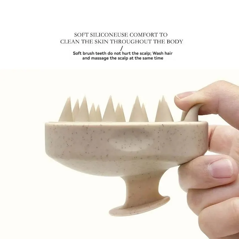 小麦麦わらシリコンヘアスブラシ、ヘッドブラシ、頭皮ストップ、スクラッチコーム、ヘアスタイリングセット