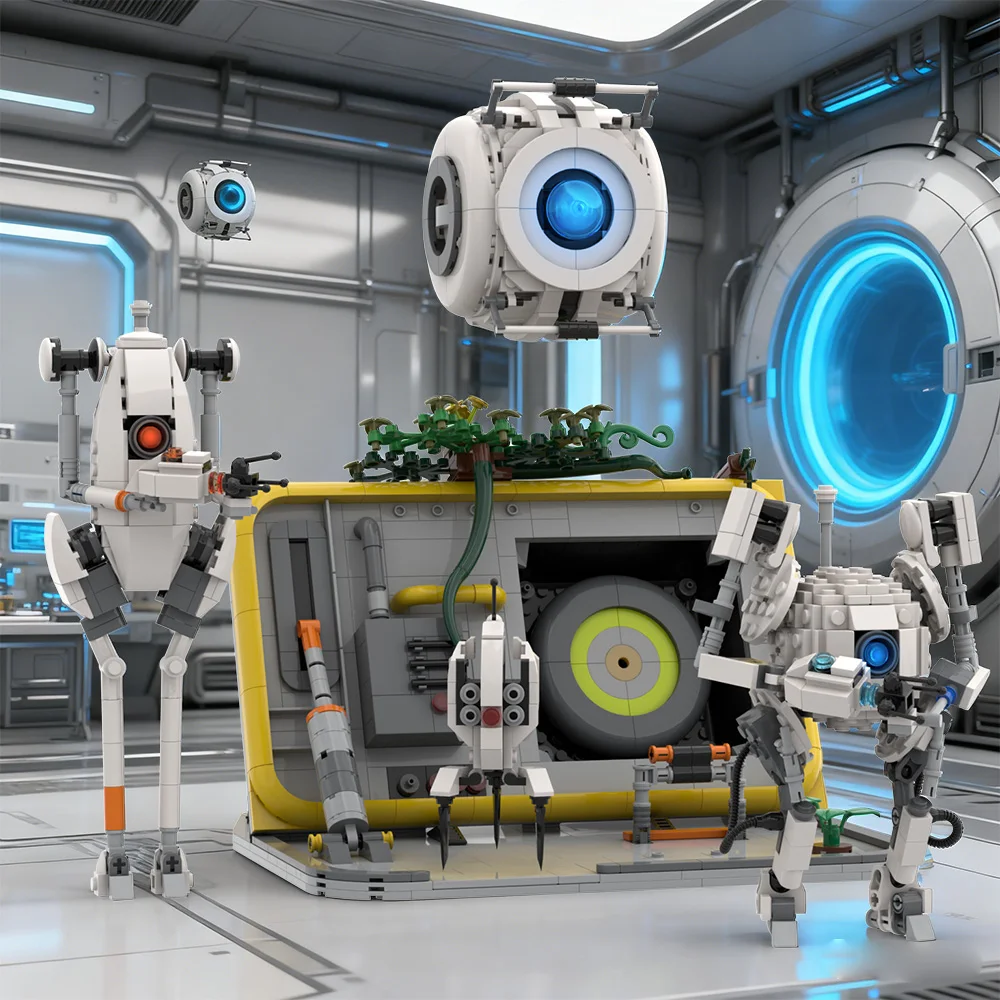 

Конструктор MOC Portal Wheatley: Робот с подвижными частями, светящиеся кирпичики, игрушка для взрослых, подарок