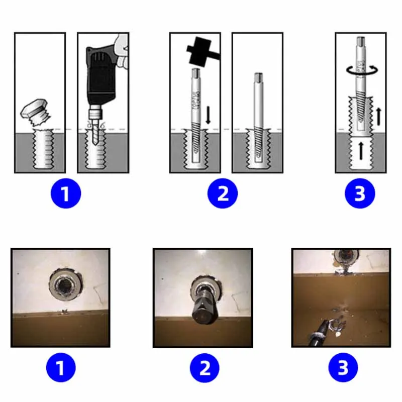 5-8Pcs/Set Broken Screw Extractor Water Pipe Damaged Screws Bolt Remover Drill Bit Guide Set Speed Easy Out Set