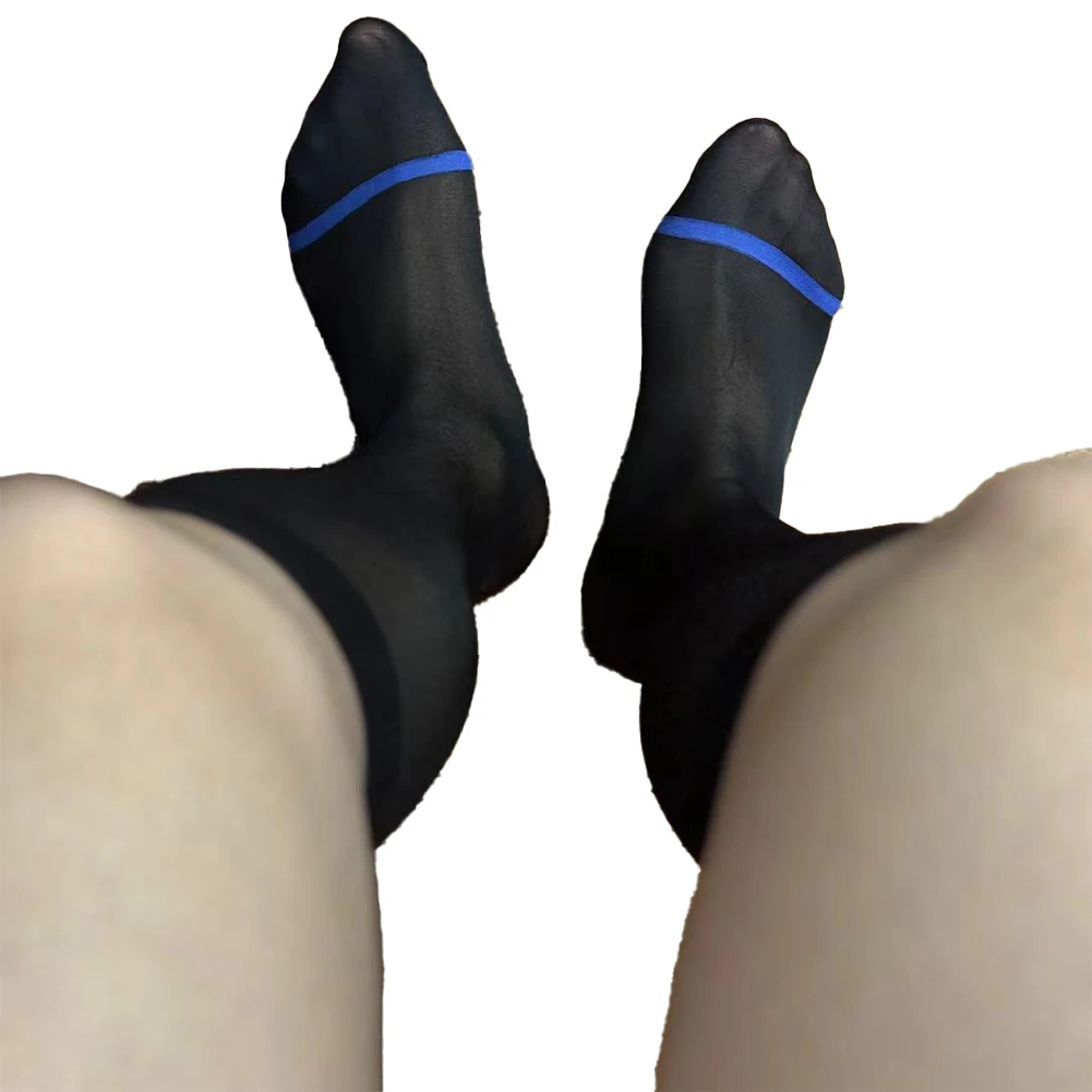 Chaussettes soyeuses pour hommes, pour le bureau et les événements formels, pour robe d'affaires, transparentes, résistantes à l'usure, respirantes, Tube en Nylon Sexy